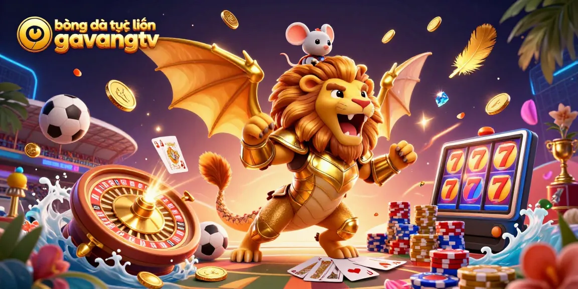 bóng đá trực tuyến gavangtv highlights sports betting excitement with vibrant 3D cartoon imagery