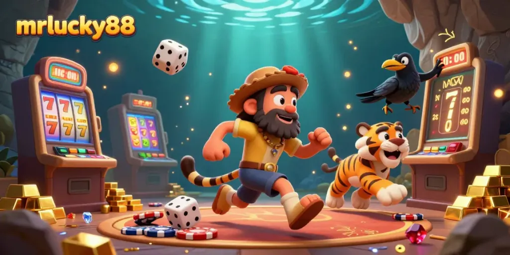 Engage with mrlucky88 at a prehistoric-themed casino featuring vibrant gameplay elements and rich visuals.
