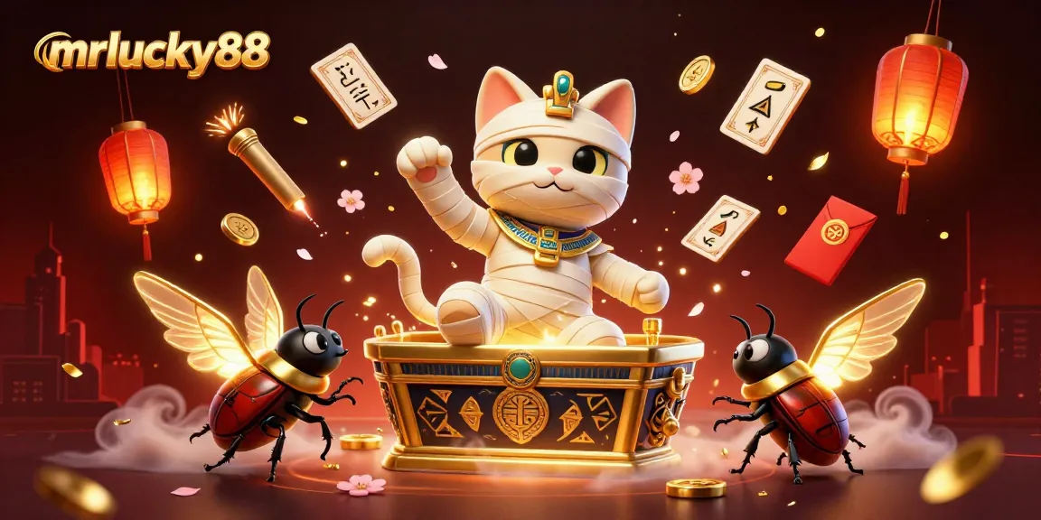 Experience thrilling games at mrlucky88 with a vibrant cartoon rendition of casino excitement.