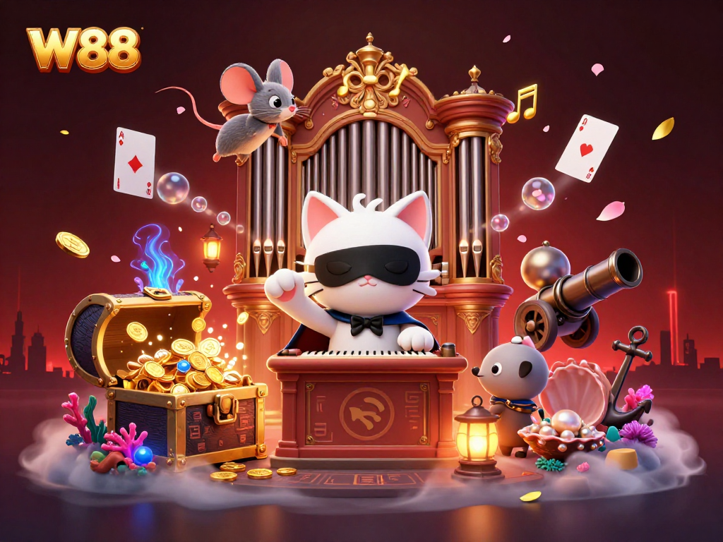 Spin the reels at W88 and win with thrilling slot games and vibrant casino scenes.