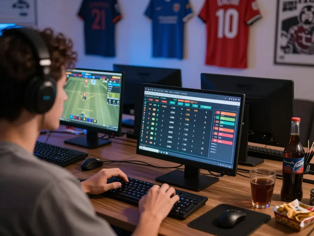 Sports betting at CM88 with user engaging in live game odds on laptop in a cozy home office.